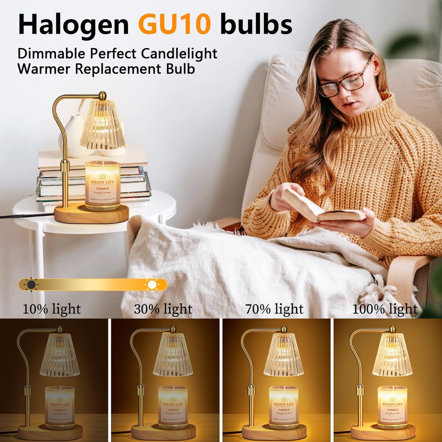 seenlast 2 Pack 120V Long Lasting,Warm White 2700K, for Candle Light